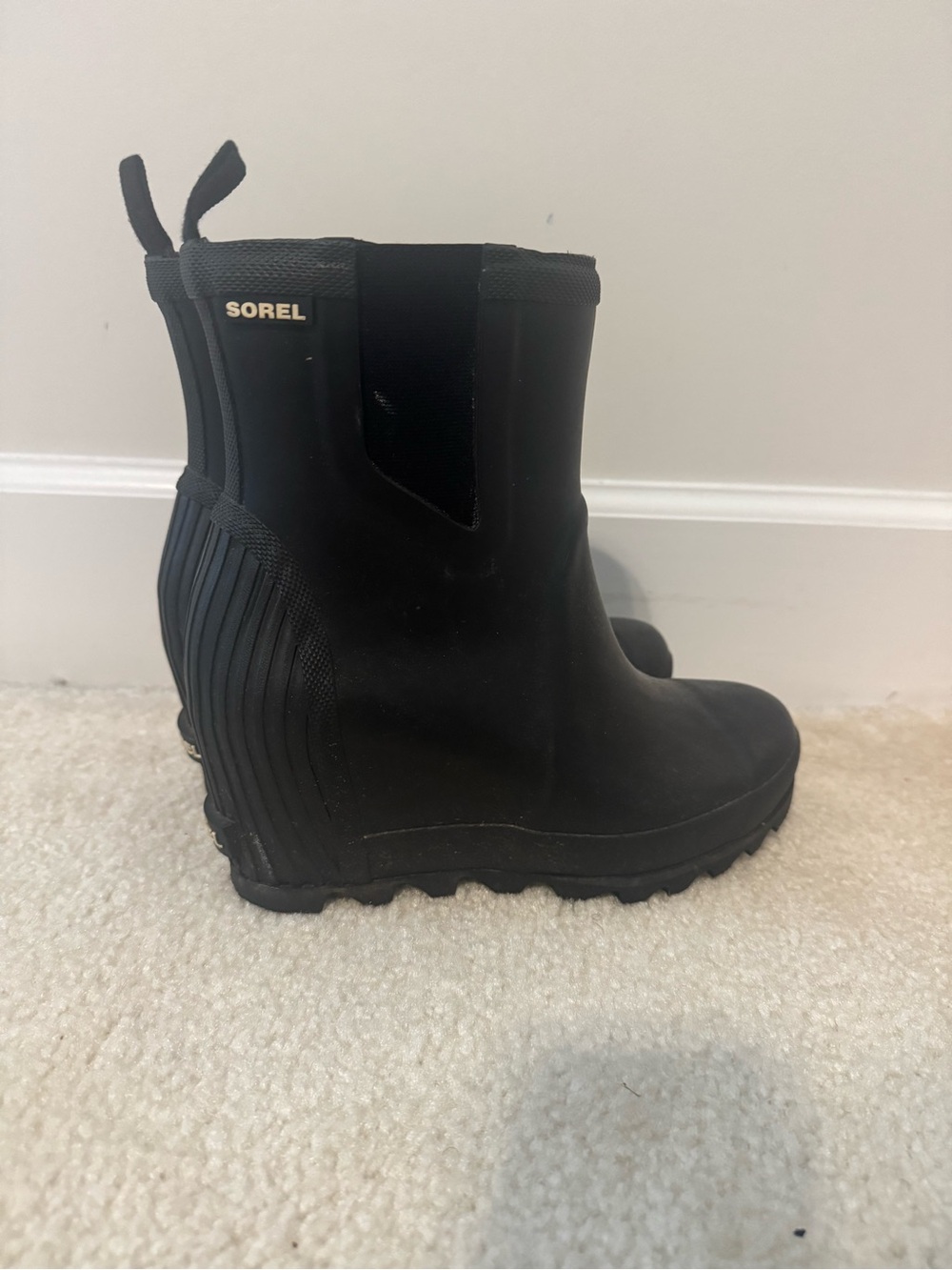 Sorel Black Joan of Arctic-Style Rain Boots